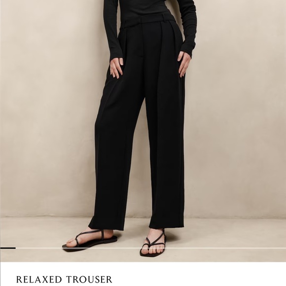 EUC Banana Republic size 00P Black Relaxed Trouser - Picture 1 of 5